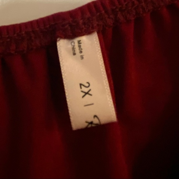 Burgundy Off Shoulder Peplum Cocktail Dress 2X - Picture 3 of 4